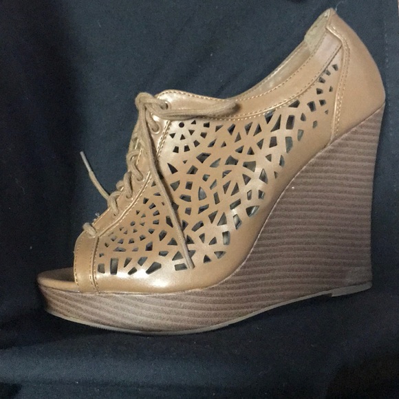 Sbicca  Faux Leather Lace Up Wedges - Picture 3 of 8
